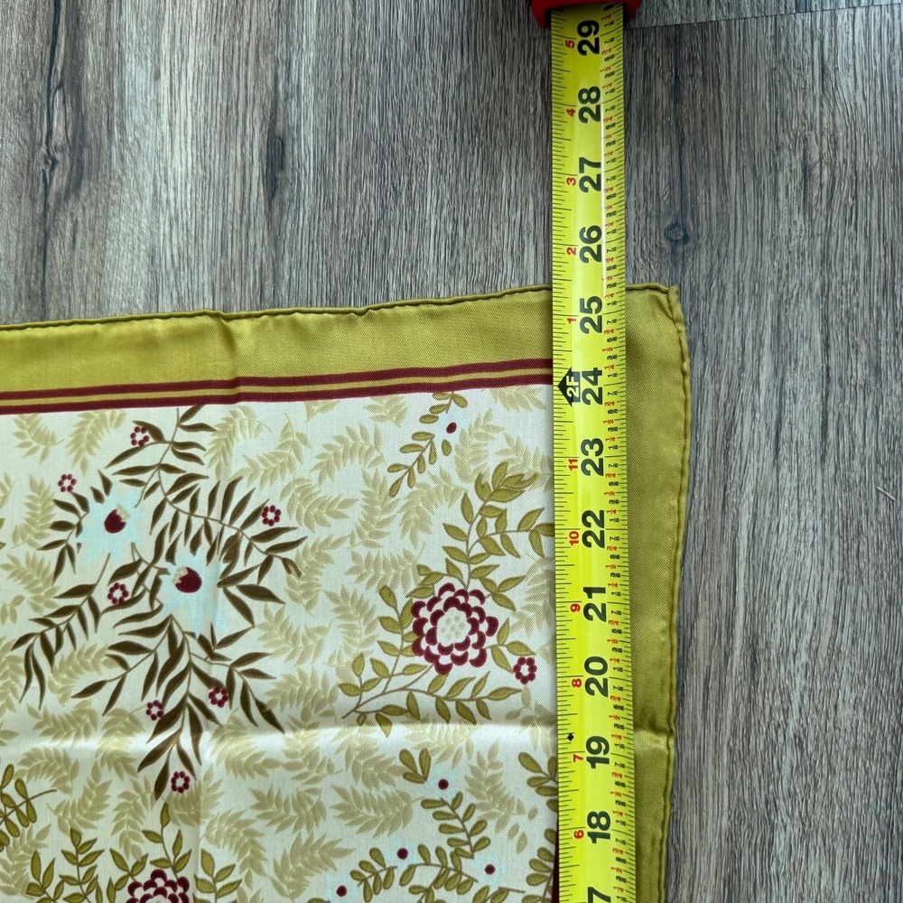 Anne Klein Retro Scarf Leaf Preppy Floral Nature Hair | 26" Square - Picture 8 of 9
